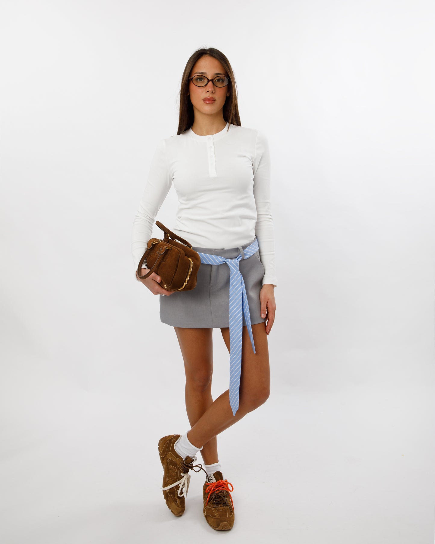 MINIGONNA CON CRAVATTA LUMINA