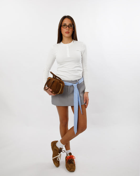 MINIGONNA CON CRAVATTA LUMINA