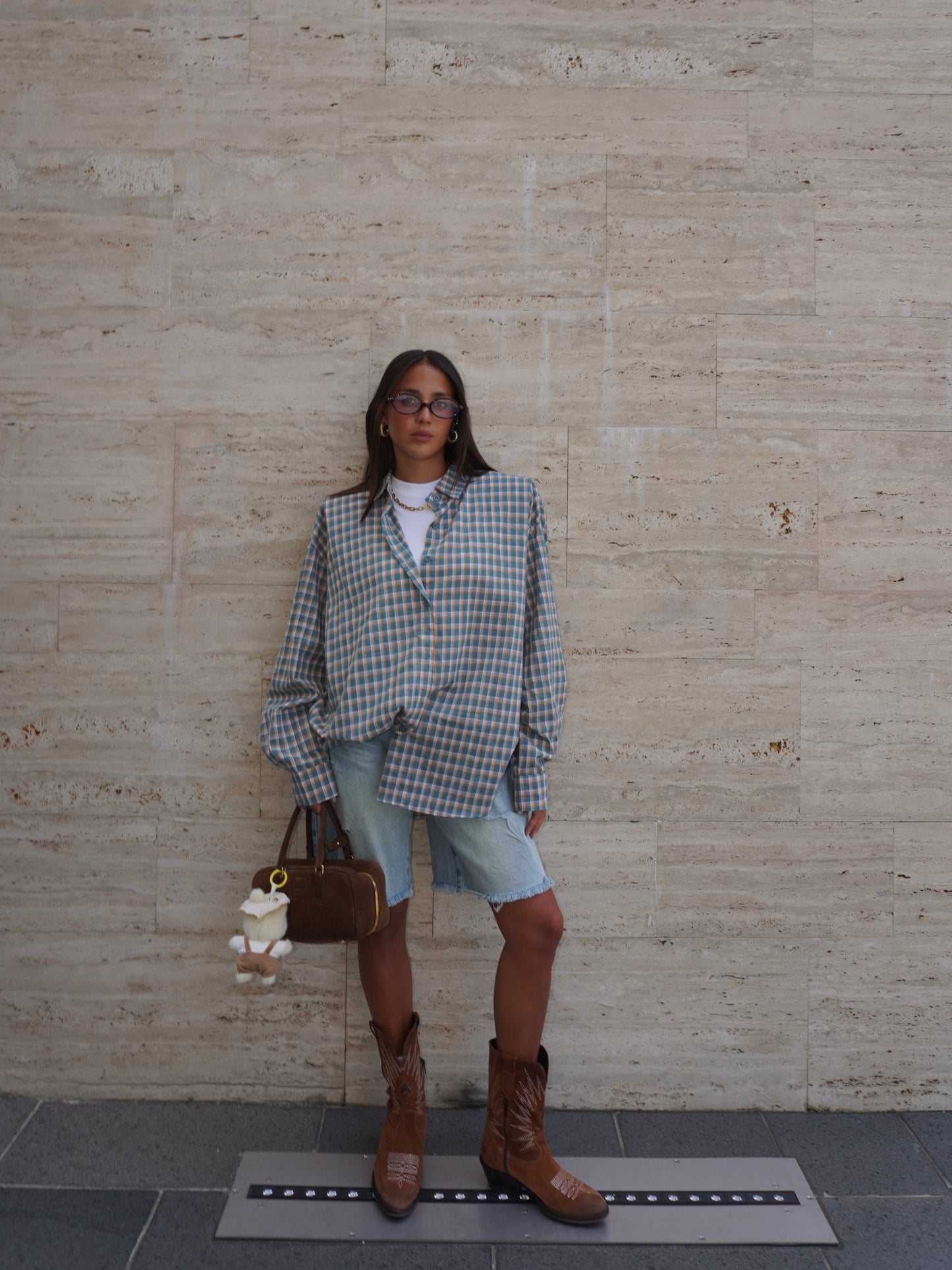 CAMICIA A QUADRI CON SPALLINE IMBOTTITE