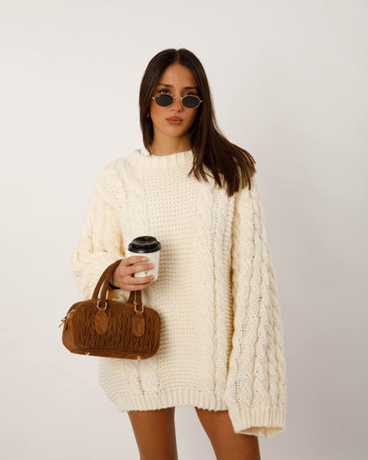 MAGLIONE INTRECCIATO ECRÙ