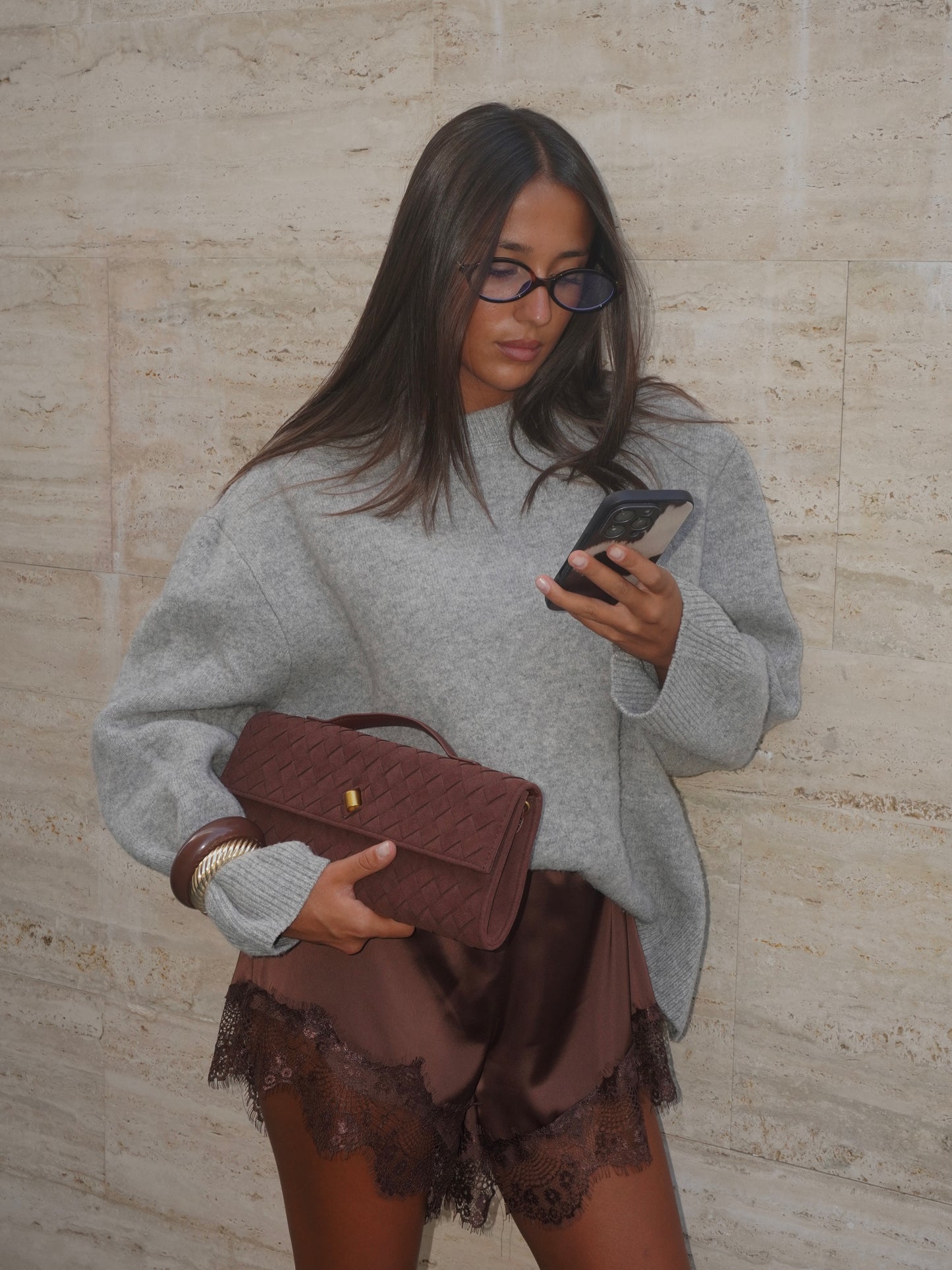 SHORTS IN SIMIL RASO E PIZZO