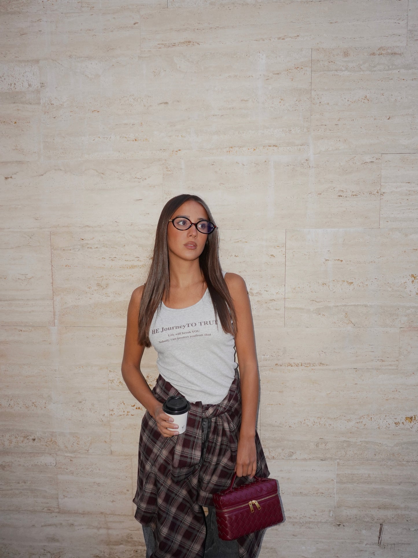 CAMICIA OVER A QUADRI CON CANOTTA
