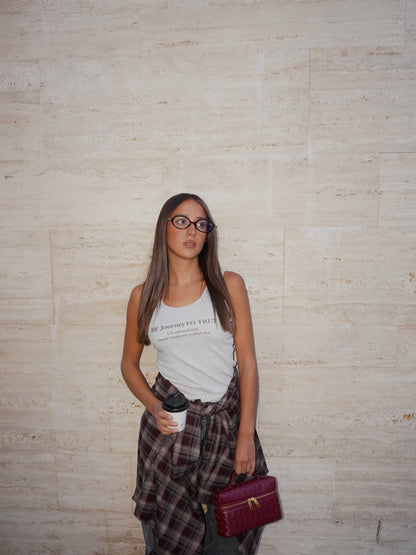 CAMICIA OVER A QUADRI CON CANOTTA
