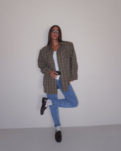 CAMICIA A QUADRI SPALLA IMBOTTITE