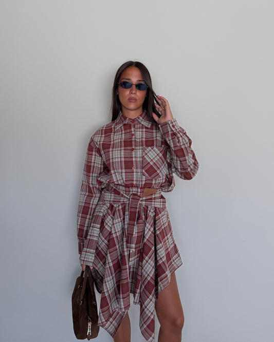 COMPLETO CAMICIA E GONNA TARTAN
