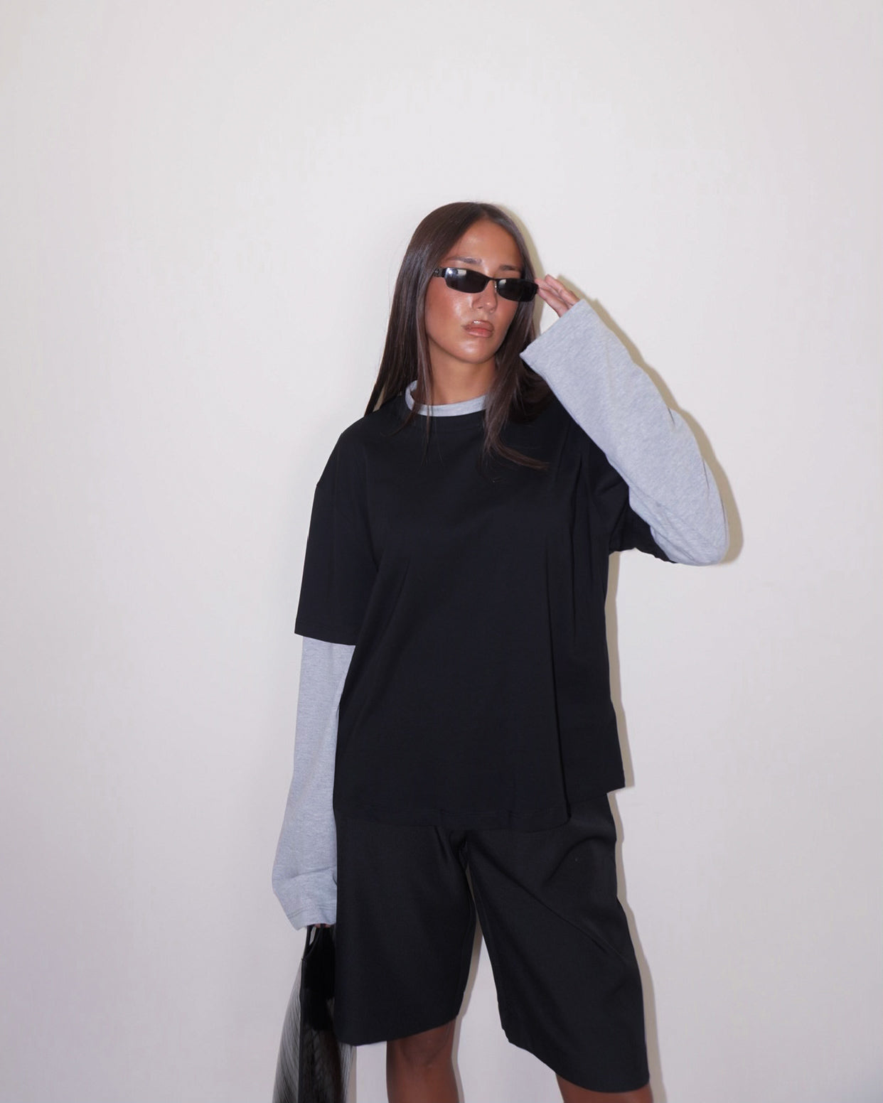 T-SHIRT DOUBLE SLEEVE A CONTRASTO LUMINA