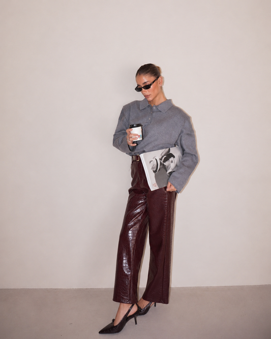 PANTALONI IN ECOPELLE COCCO