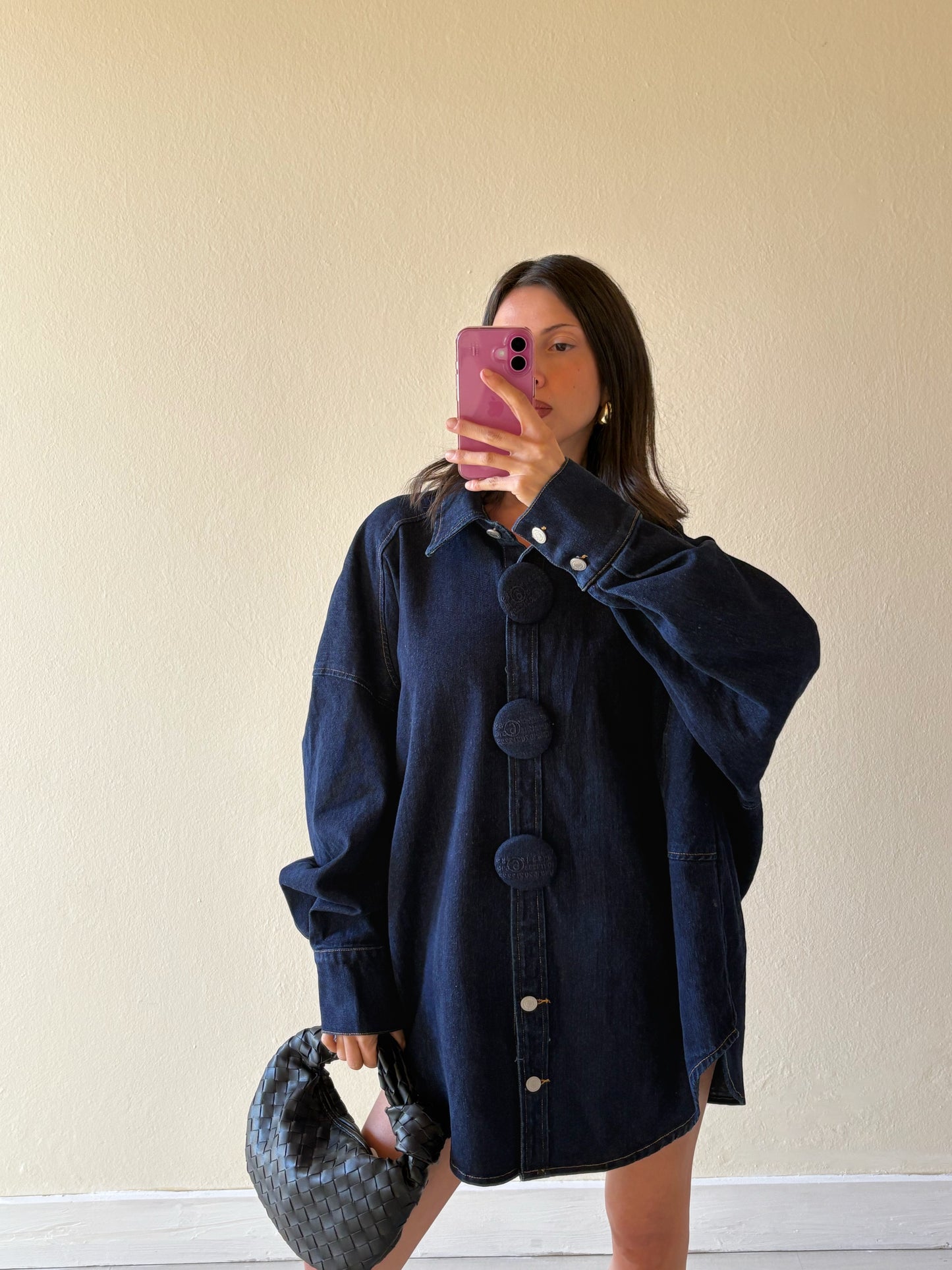 CAMICIA OVER IN DENIM CON BOTTONI