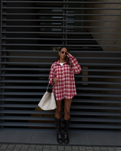 CAMICIA A QUADRI CON STRASS