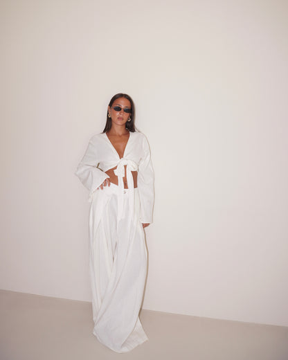 COORDINATO TOP CON NODO E PANTALONE MORBIDO