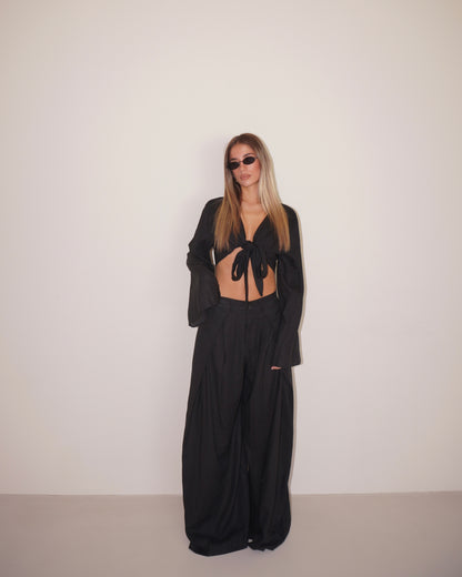 COORDINATO TOP CON NODO E PANTALONE MORBIDO