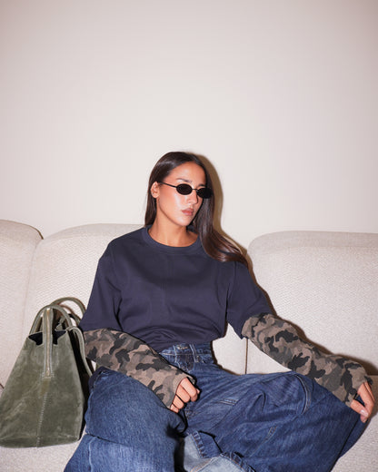 T-SHIRT DOUBLE SLEEVE MILITARE