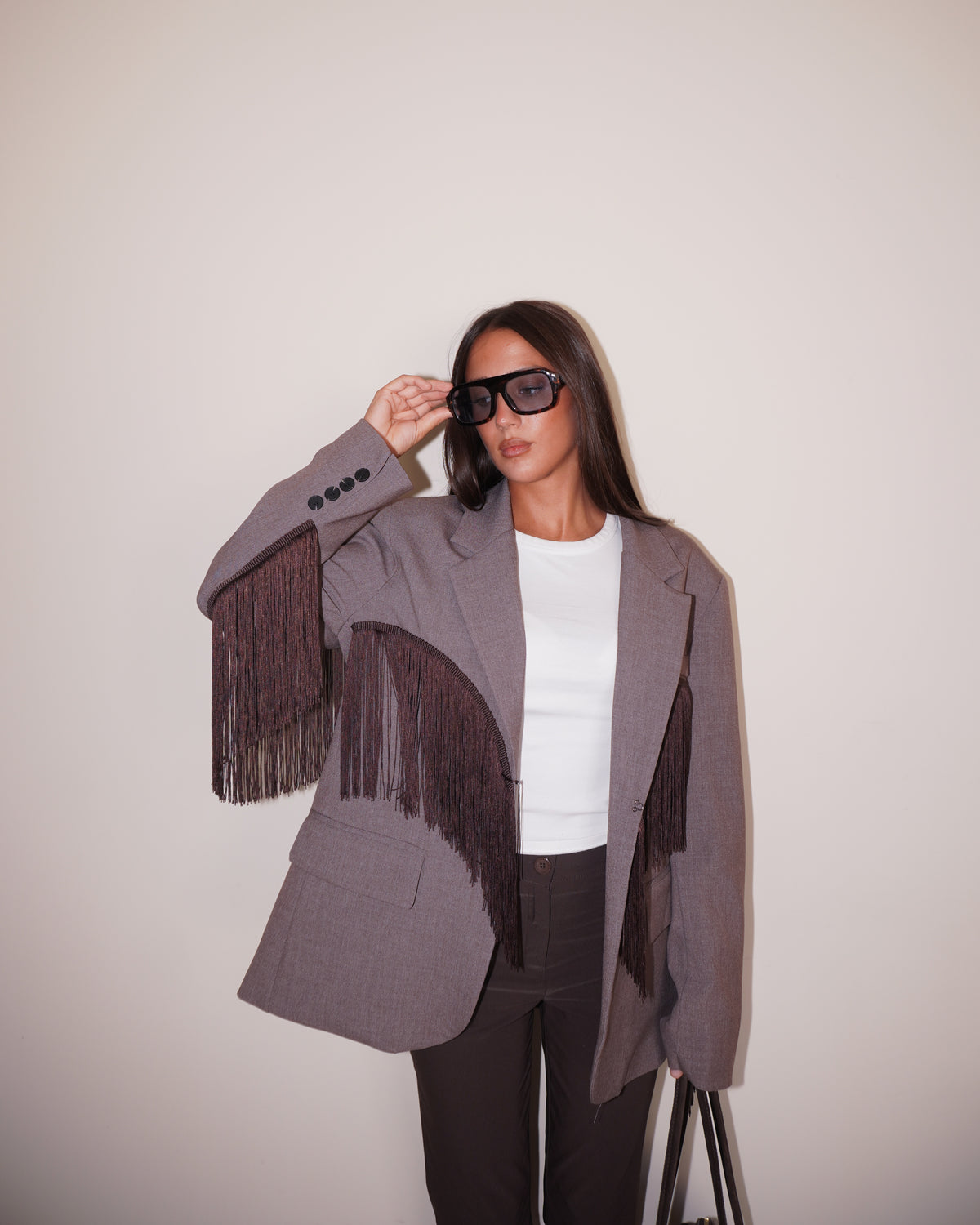 BLAZER OVER CON FRANGE LUMINA