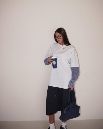 T-SHIRT CON INSERTO CAMICIA