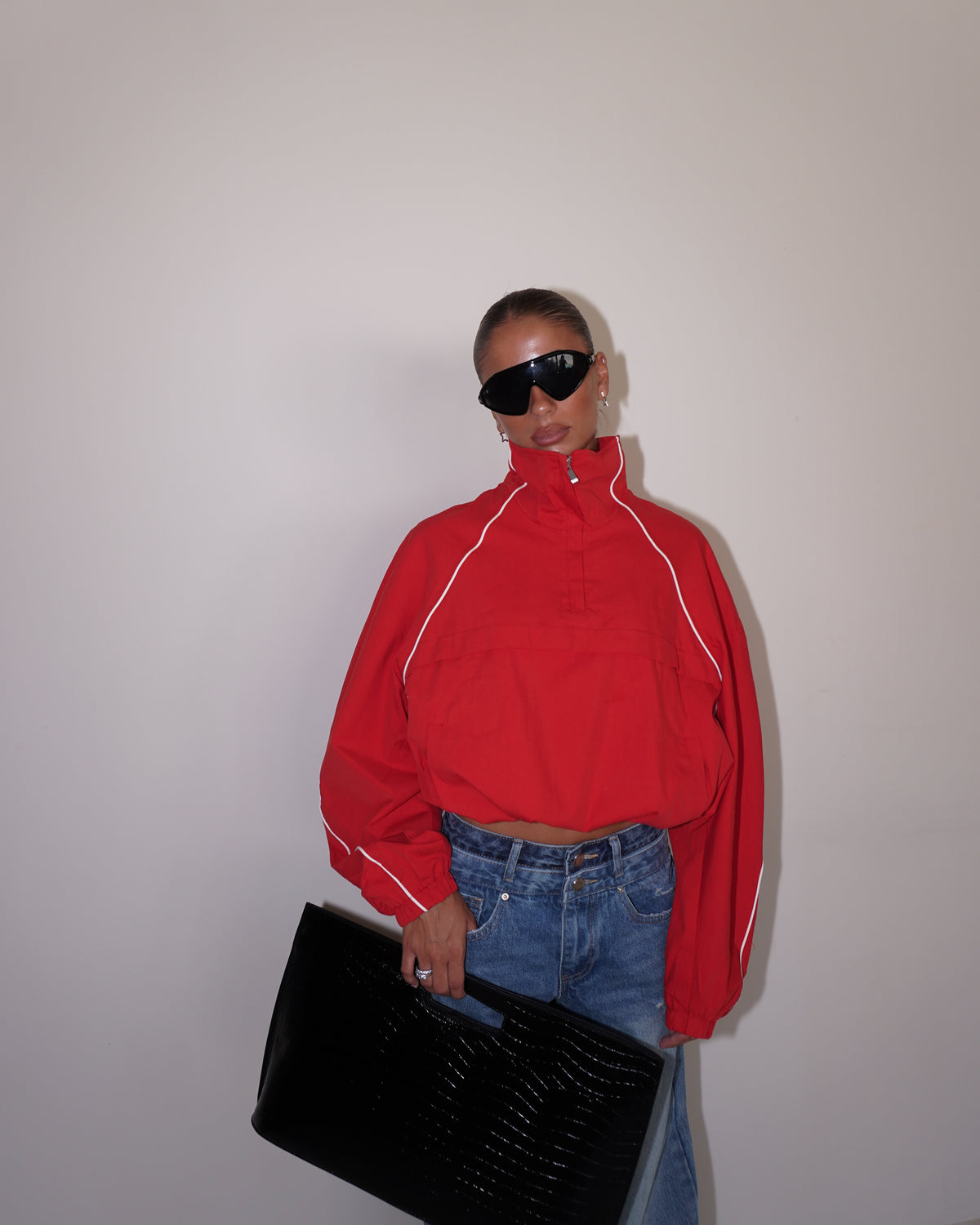 BOMBER LEGGERO CON MEZZA ZIP