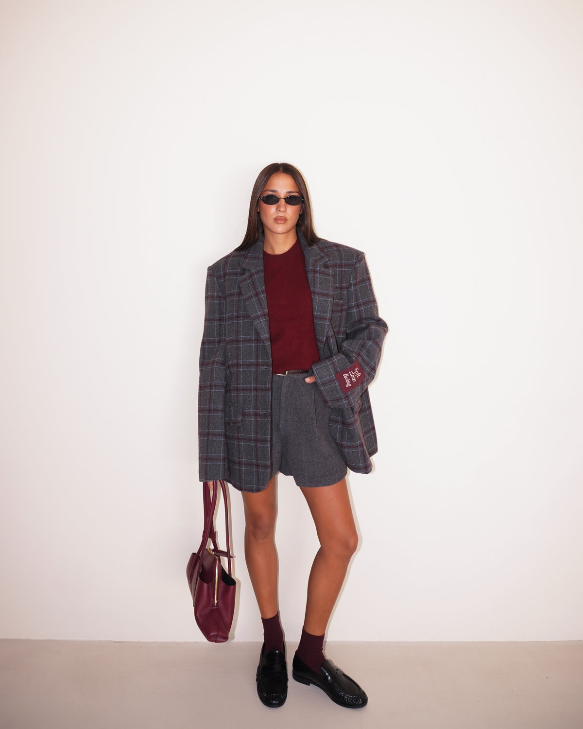 BLAZER OVER FANTASIA A QUADRI LUMINA