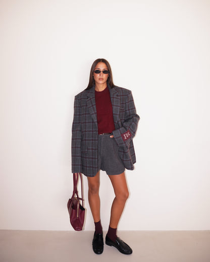 BLAZER OVER FANTASIA A QUADRI LUMINA