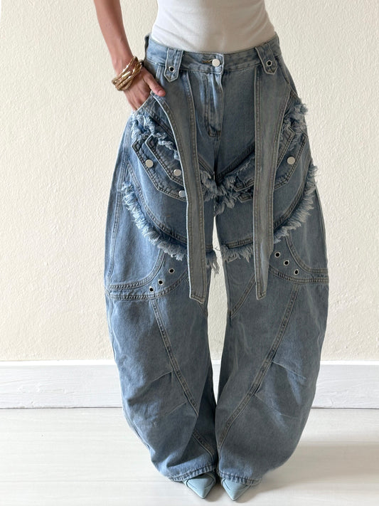 JEANS BALLOON EFFETTO SFILACCIATO