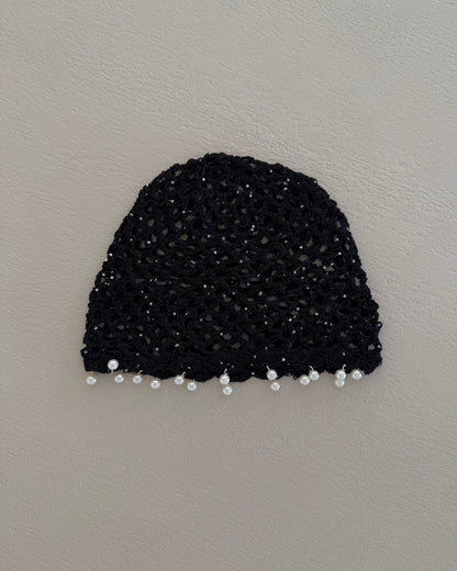 BERRETTO CROCHET CON PERLINE
