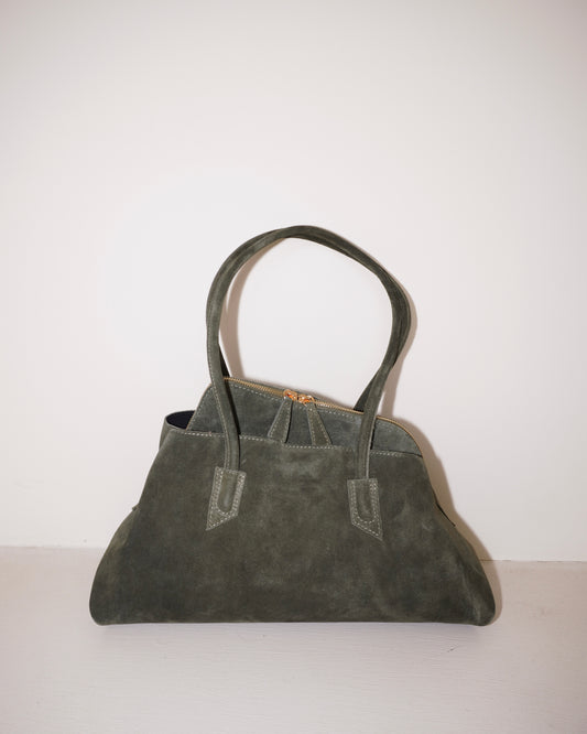 BORSA A SPALLA IN PELLE SCAMOSCIATA
