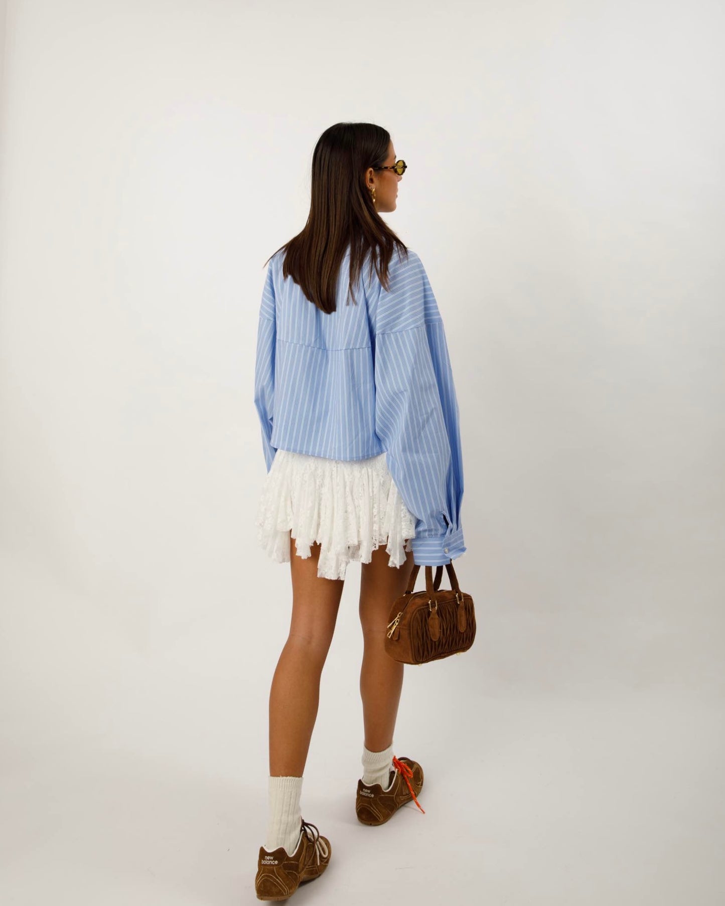 CAMICIA CROP A RIGHE