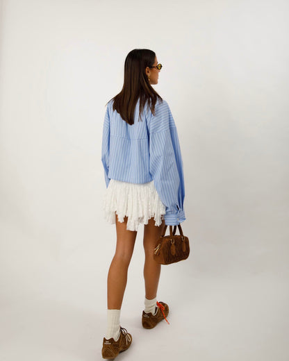 CAMICIA CROP A RIGHE