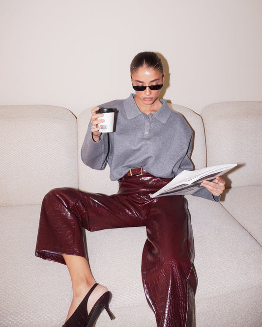 PANTALONI IN ECOPELLE COCCO