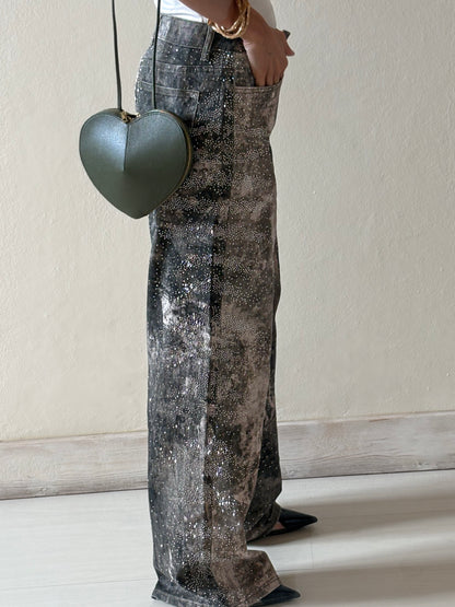 JEANS SFUMATO CON STRASS