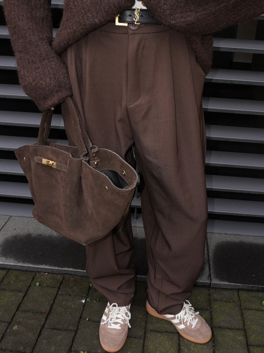 BORSA TOTE SHOPPING CAMOSCIO