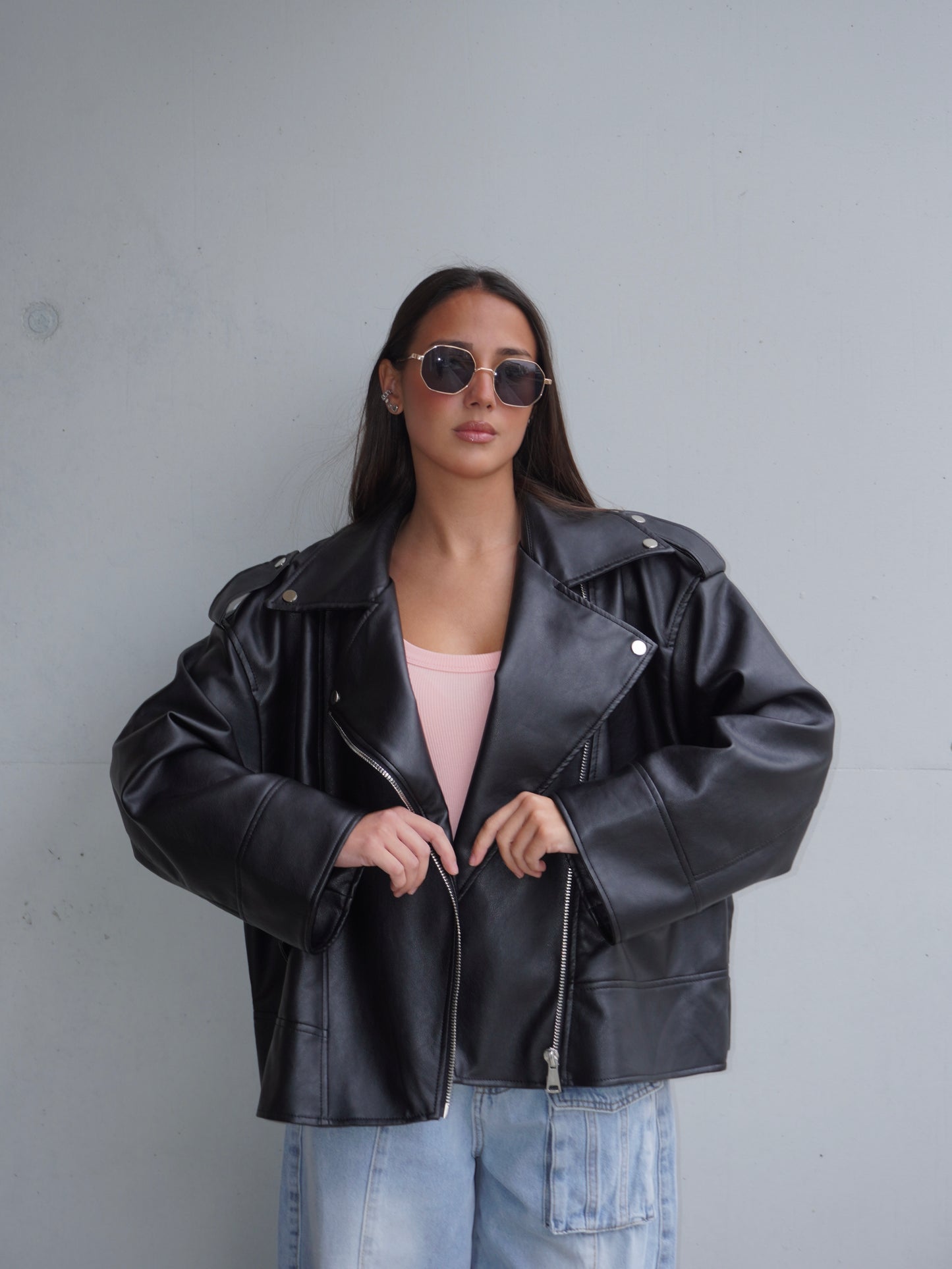 BIKER ECOPELLE OVERSIZE
