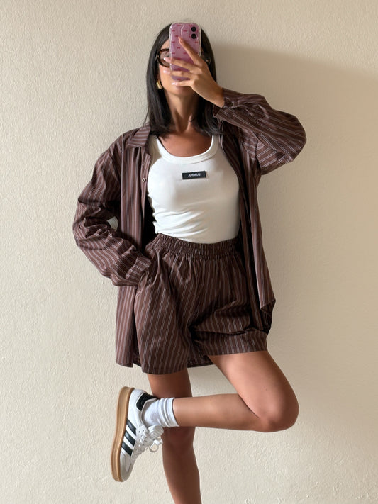 CAMICIA OVERSIZE A RIGHE