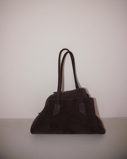 BORSA A SPALLA IN PELLE SCAMOSCIATA