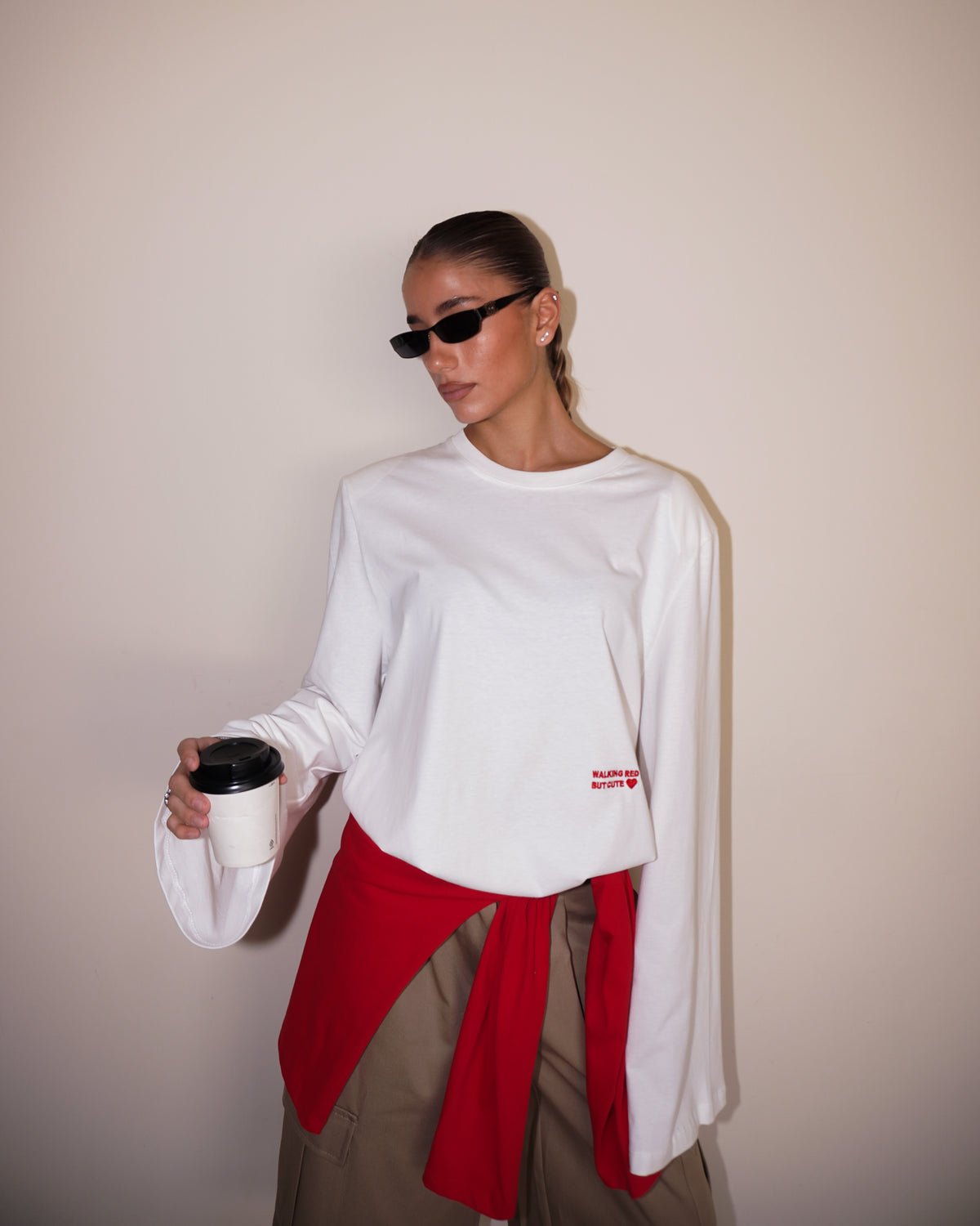 T-SHIRT MANICHE LUNGHE CON RICAMO LUMINA
