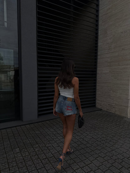 MINI SHORTS IN DENIM CON RICAMO