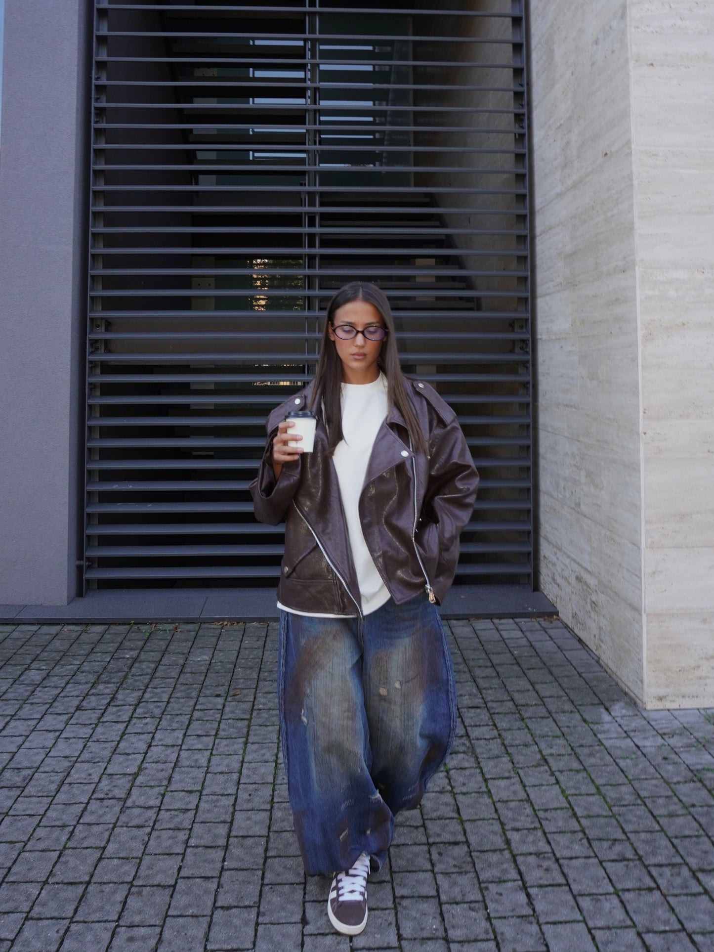 JEANS BAGGY EFFETTO ROVINATO