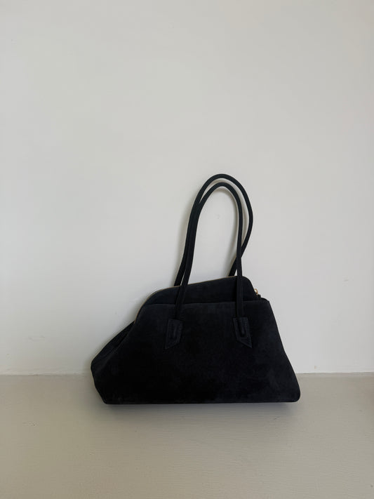 BORSA A SPALLA IN PELLE SCAMOSCIATA