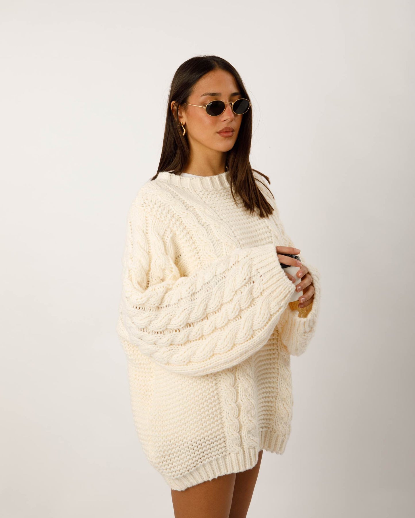 MAGLIONE INTRECCIATO ECRÙ