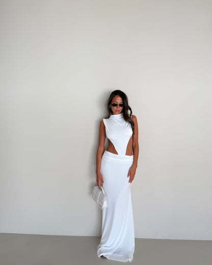 ABITO LUNGO SMANICATO CON CUT-OUT