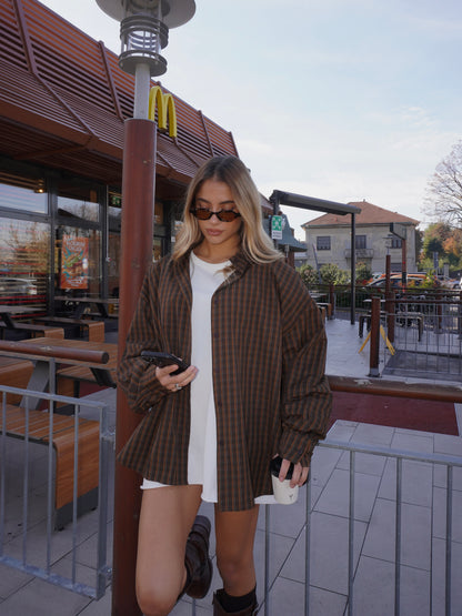 CAMICIA A QUADRI CON SPALLE IMBOTTITE