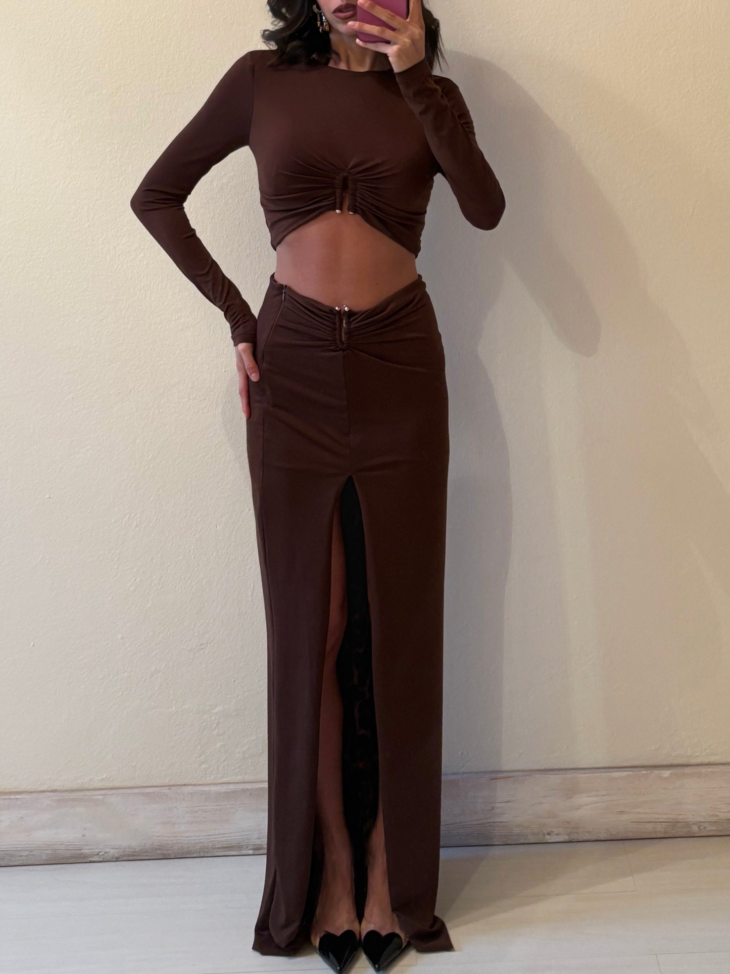 TWIN-SET GONNA LUNGA E MAGLIA