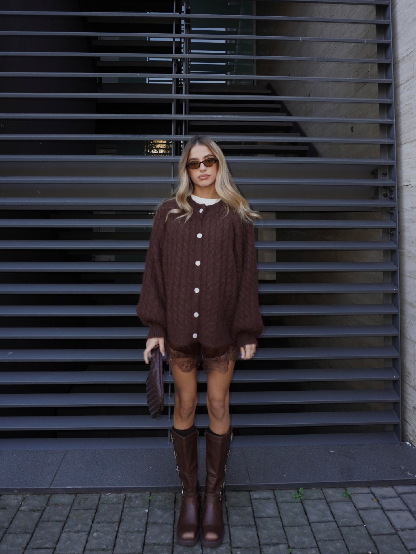 CARDIGAN IN MAGLIA INTRECCIATA