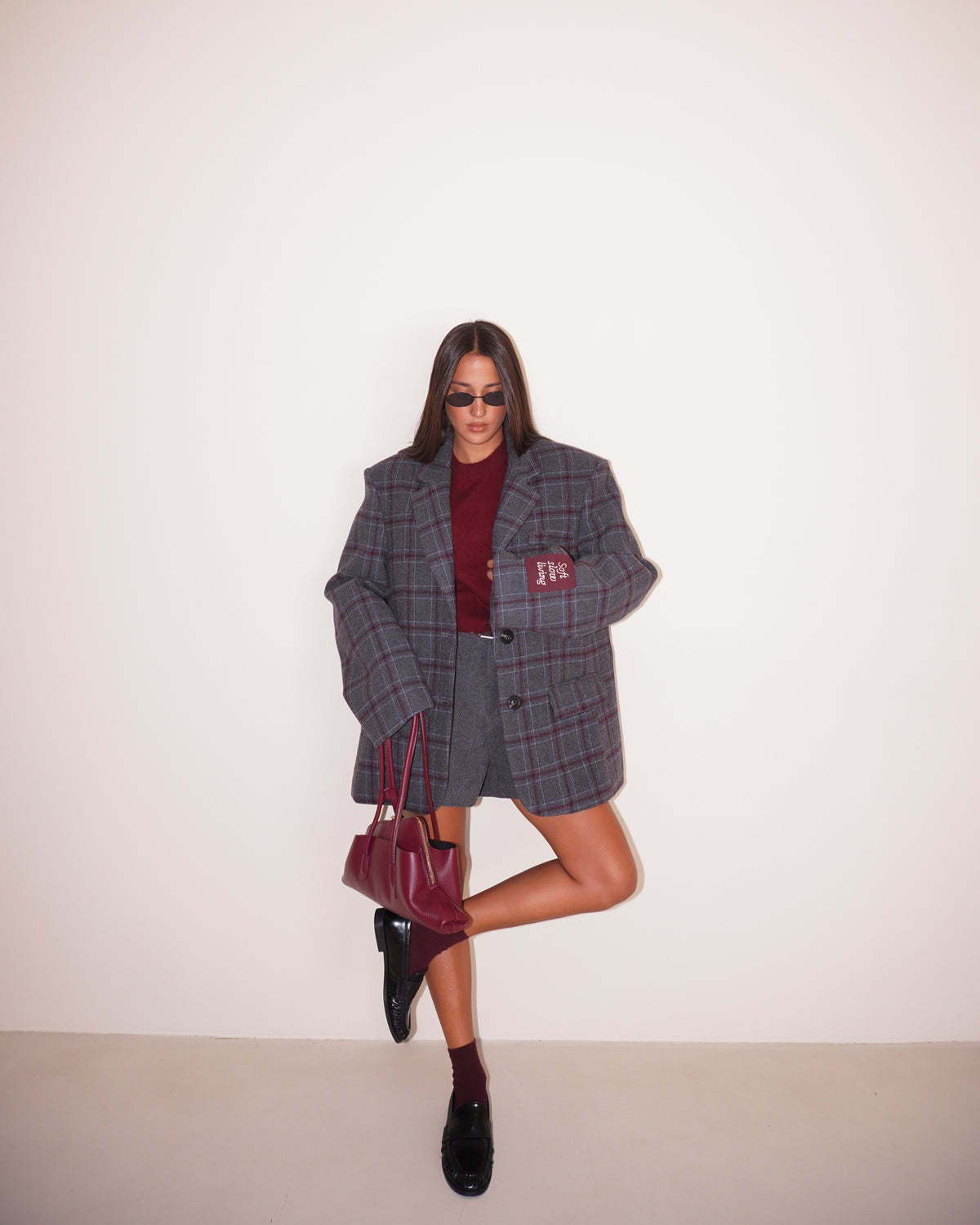 BLAZER OVER FANTASIA A QUADRI LUMINA