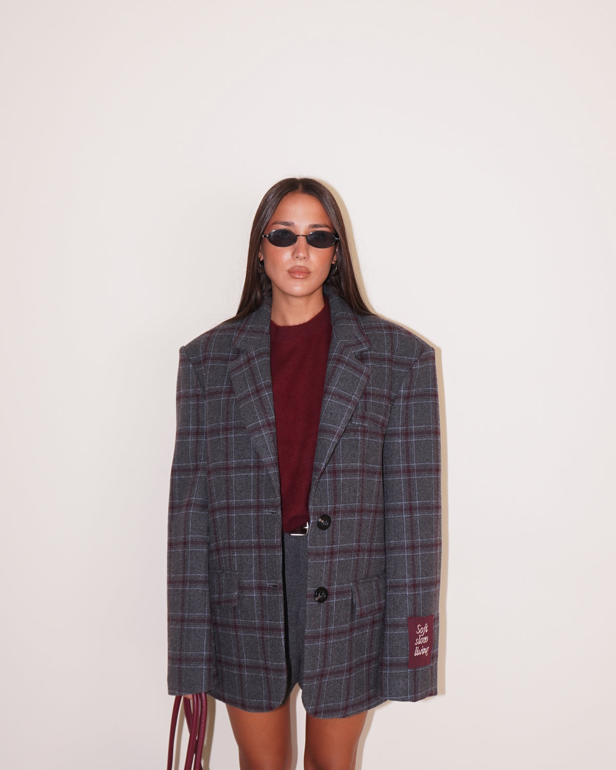 BLAZER OVER FANTASIA A QUADRI LUMINA