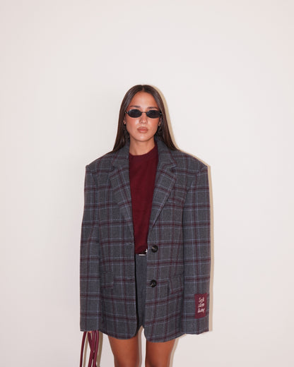 BLAZER OVER FANTASIA A QUADRI LUMINA