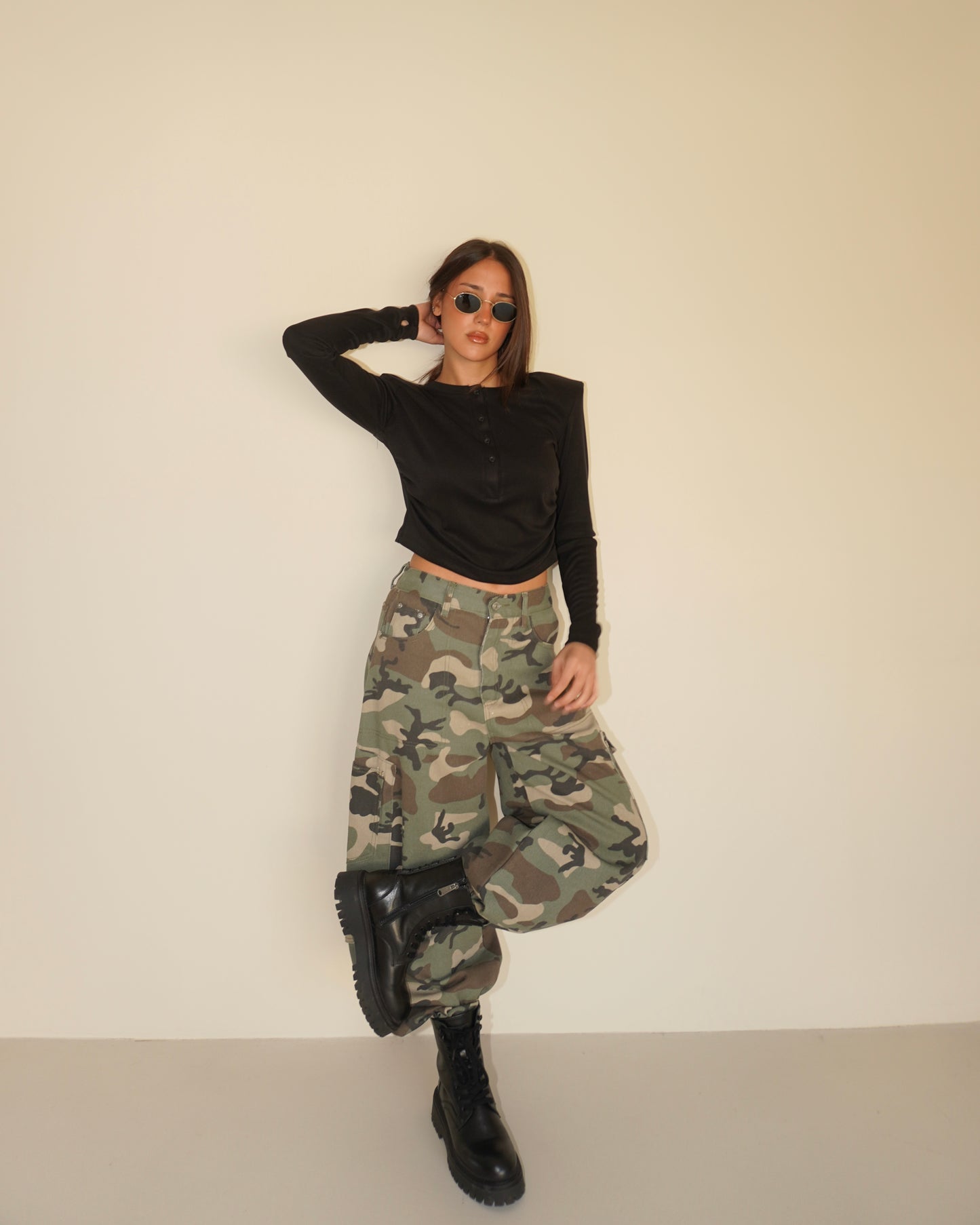JEANS BAGGY CARGO MILITARE