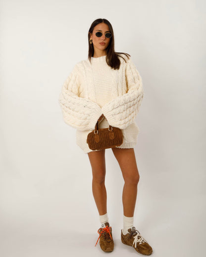 MAGLIONE INTRECCIATO ECRÙ