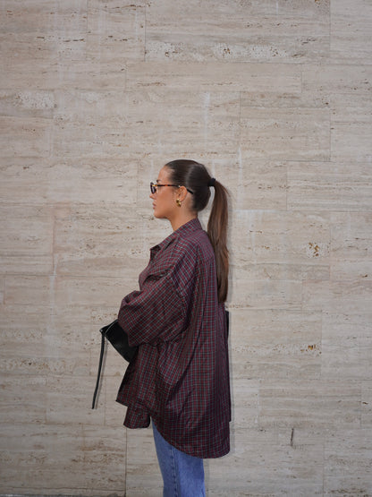 CAMICIA A QUADRI CON SPALLE IMBOTTITE