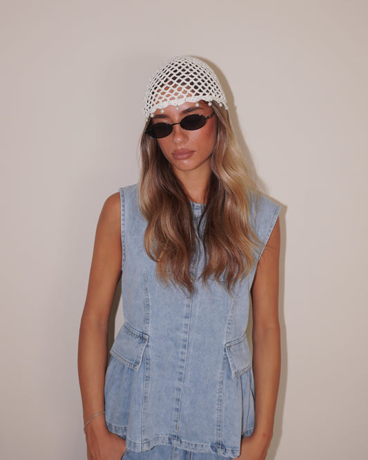 BERRETTO CROCHET CON PERLINE