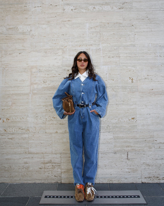 JUMPSUIT IN DENIM CON CINTURA