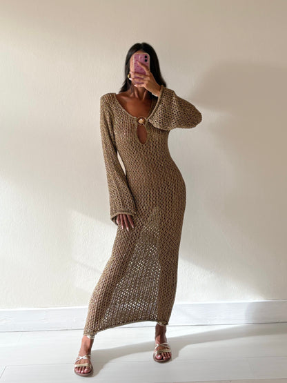 COPRICOSTUME LUNGO IN LUREX CON GIOIELLO